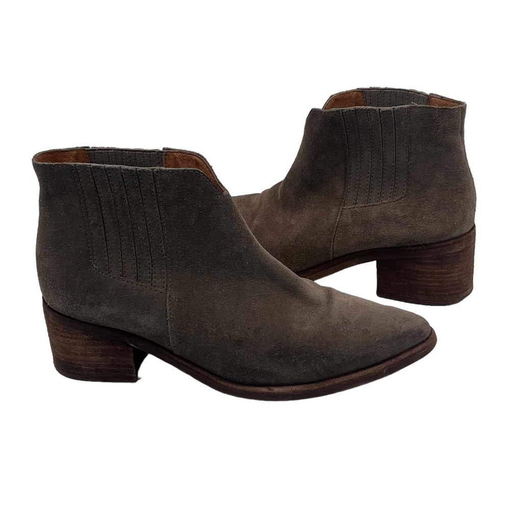 Madewell Taupe Block Heel Pointed Toe Ankle Boots Size 8 1/2 Women’s